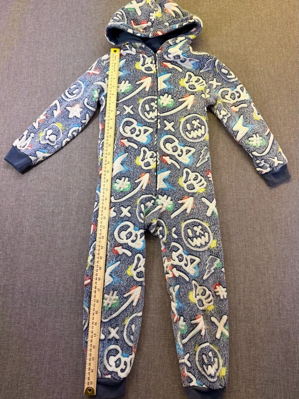 The Children's Place glow in the dark Hooded Fleece pijama One-Piece Print small
